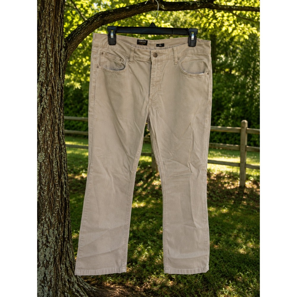 LUCKY BRAND 121 Slim Pants Mens 36x30 Beige Khaki Stretch Casual Chino